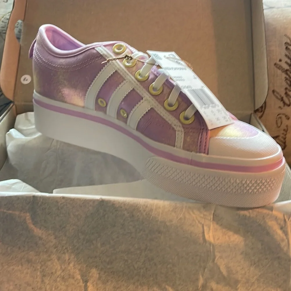 ADIDAS NIB NWT BEAUTIFUL FUN ZIZZA PLATFORM SNEAKER - Picture 1 of 3